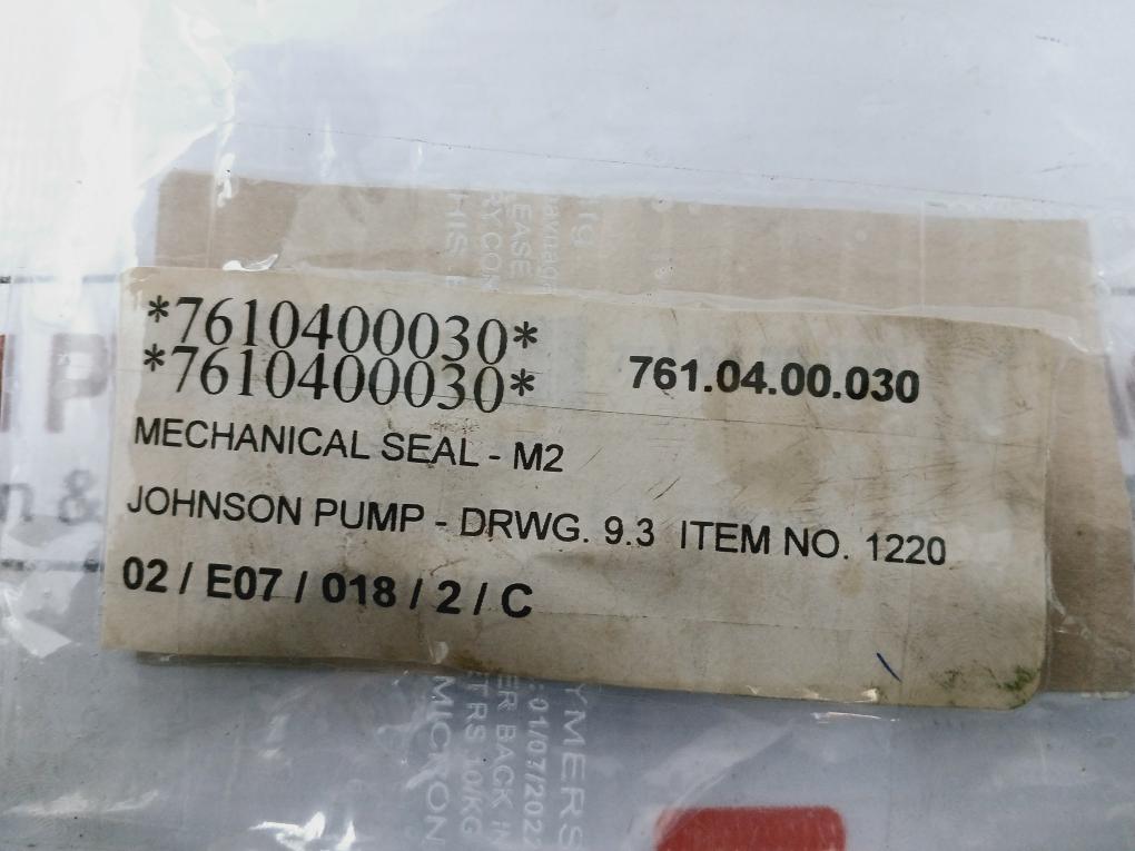 Spx Flow Mg1/30-z Mechanical Seal, Johnson Pump, M2, 1220