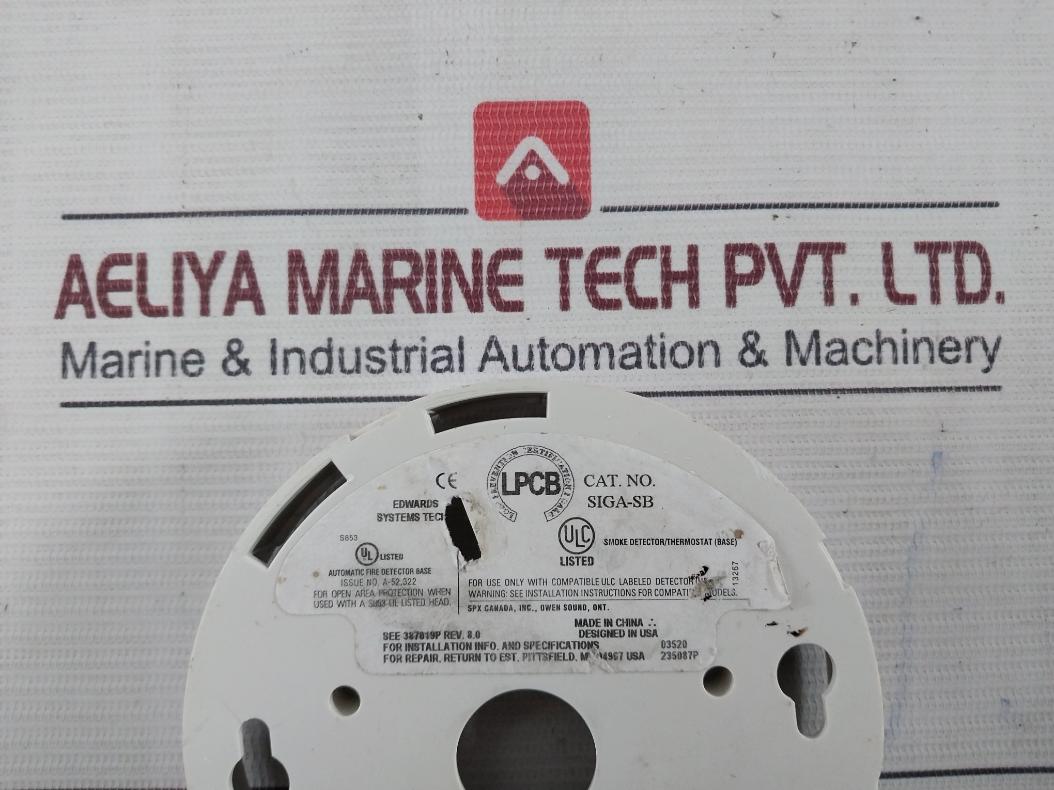 Spx Siga-sb Smoke Detector Base Rev.8.0 387019P
