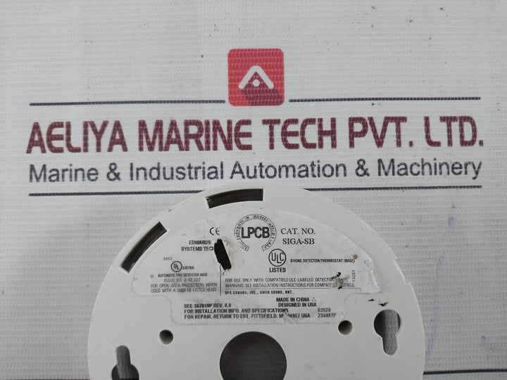 Spx Siga-sb Smoke Detector Base Rev.8.0 387019P