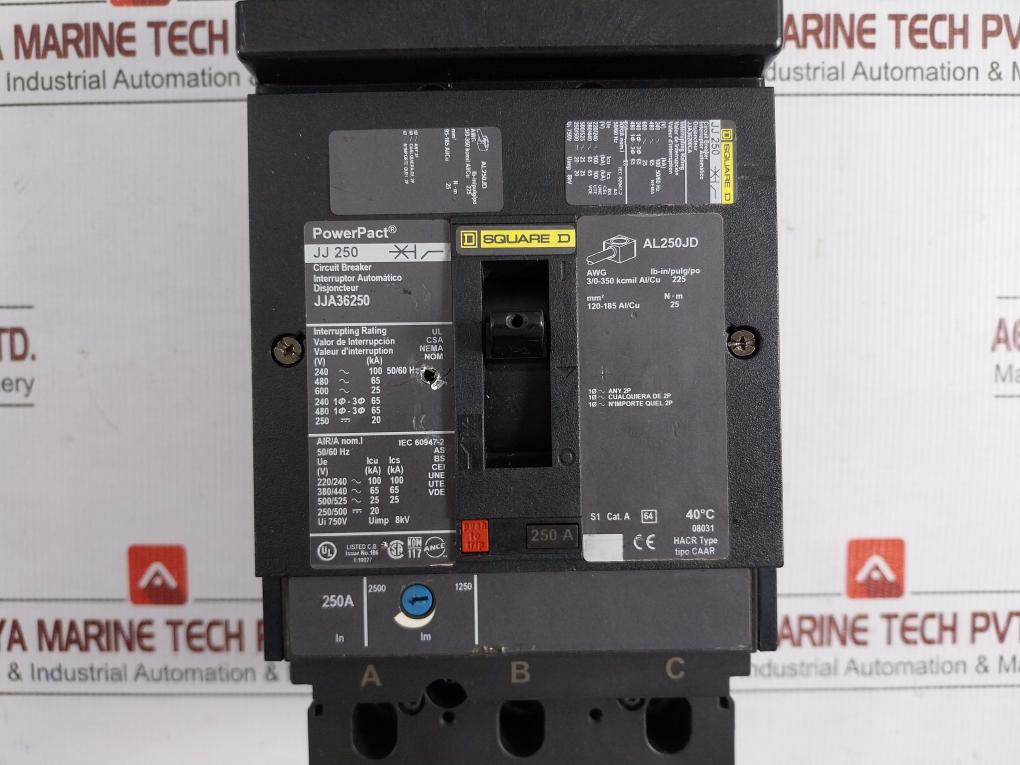 Square-D-50-60Hz-750V-Al250Jd-3-pole-Circuit-Breaker-Jja36250-209327-8