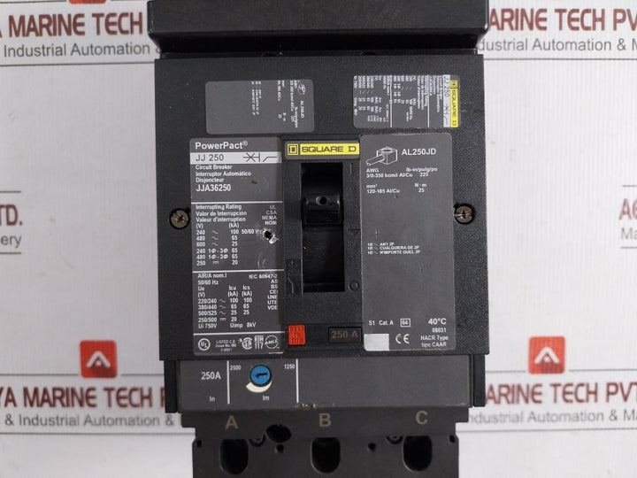 Square-D-50-60Hz-750V-Al250Jd-3-pole-Circuit-Breaker-Jja36250-209327-8