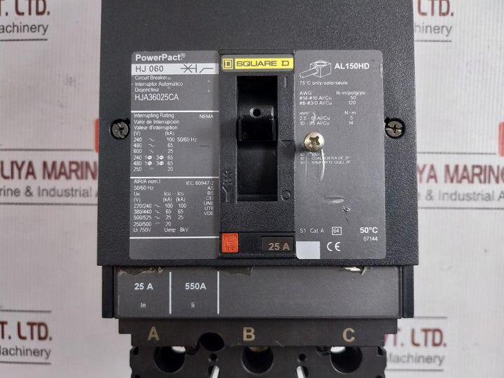Square-D-Hja36025Carp-750V-25A-3-pole-Circuit-Breaker-Hj-060-208930-10