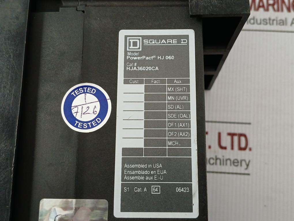 Square D 3-pole Molded-case Circuit Breaker 750V 50/60Hz Hj-060
