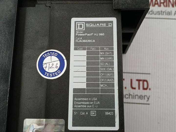Square D 3-pole Molded-case Circuit Breaker 750V 50/60Hz Hj-060