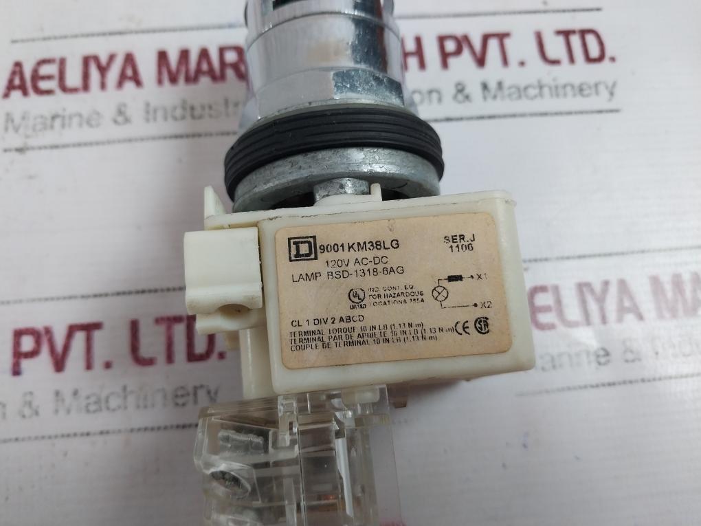 Square D 9001Km38Lg Green Pilot Light 120 Volt Ac/Dc