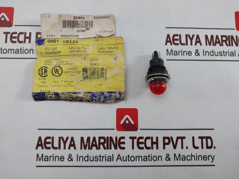 Square D 9001or120 Pilot Light Incandescent Series C