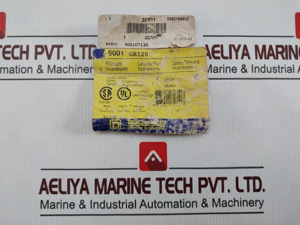 Square D 9001or120 Pilot Light Incandescent Series C