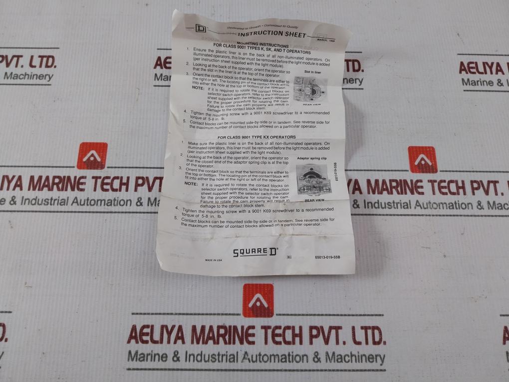 Square D Ka-1 Finger Safe Contact Block