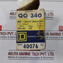 Square D Qo 340 Circuit Breaker 3 Pole 40A