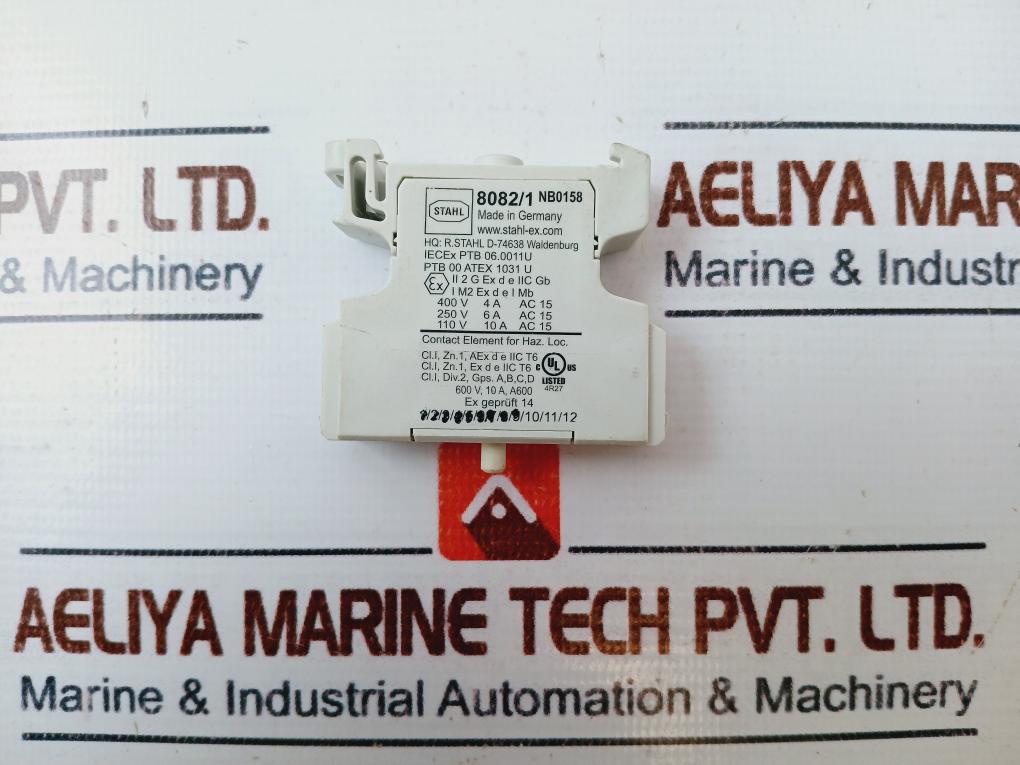 Stahl 8082/1 Contact Element Nb0158 X200353016 110V 10A Ac15