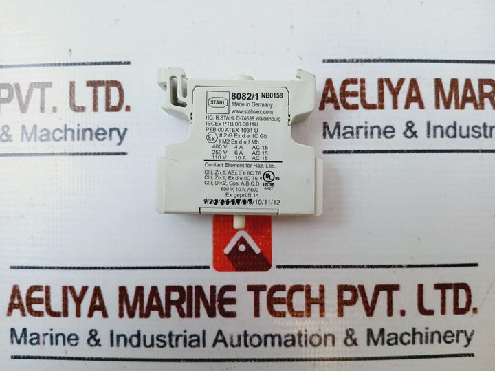 Stahl 8082/1 Contact Element Nb0158 X200353016 110V 10A Ac15