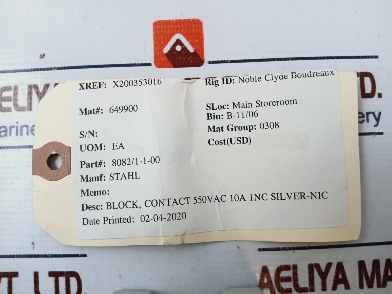 Stahl 8082/1 Contact Element Nb0158 X200353016 110V 10A Ac15