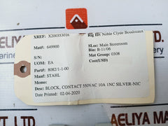 Stahl 8082/1 Contact Element Nb0158 X200353016 110V 10A Ac15