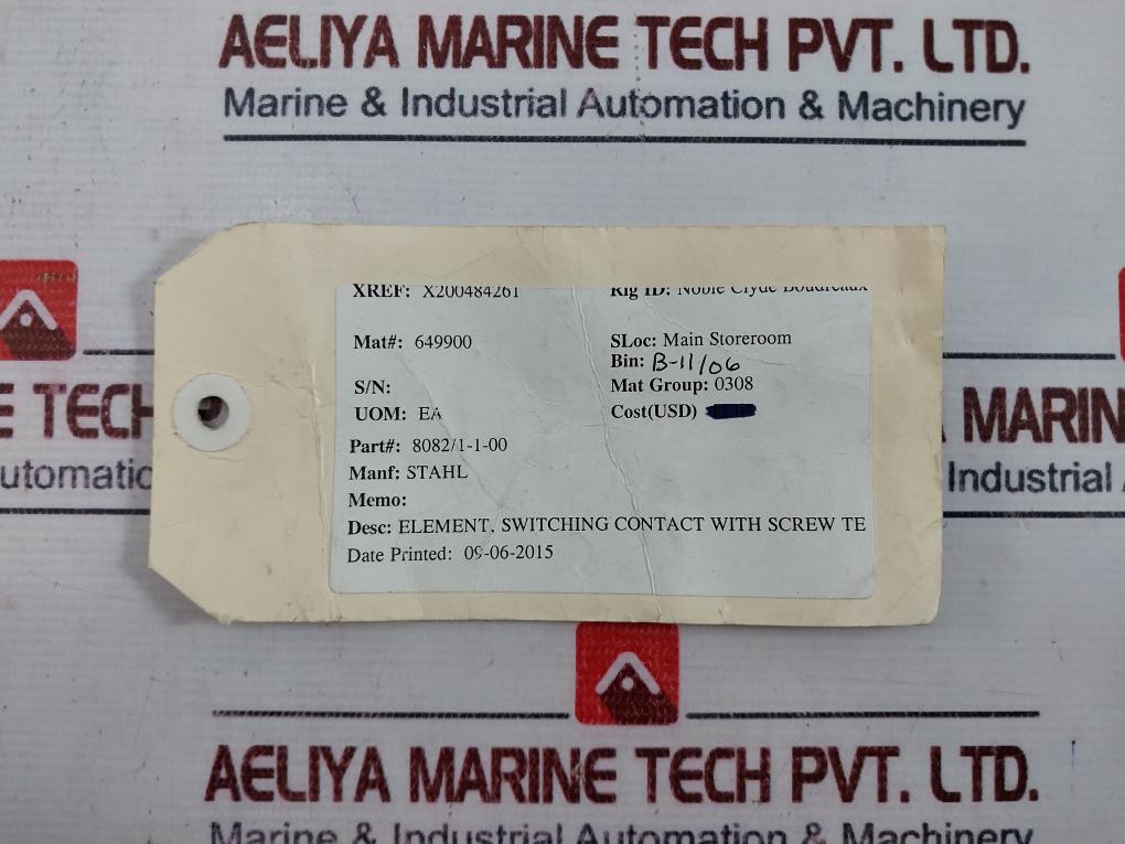 Stahl 8082/1 Rail Mounting Switching Contact Element