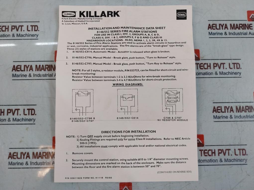 Stahl 8146/552 Fire Alarm Station 8040/12