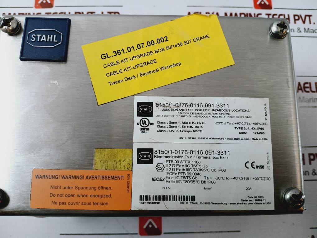 Stahl 8150/1-0176-0116-091-3311 Junction And Pull Box For Hazardous Location