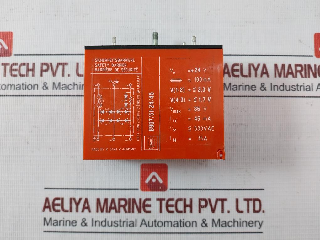 Stahl 8907/51-24/45 Safety Barrier Kj62 500Vac 35V