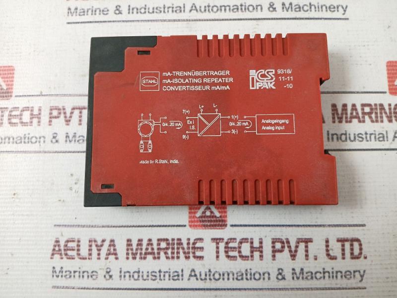 Stahl 9318/11-11-10 Ma-isolating Repeater 250V 8.7V 0.4Ma 0.87 Mw 65 C