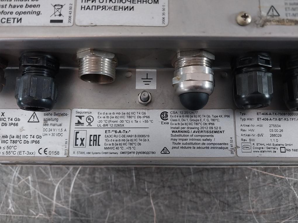 Stahl ET-406-A-TX-BT-R3-TFT-128GBM-PES Panel PC Operator Station