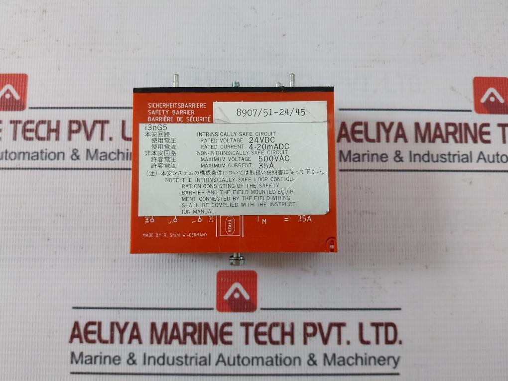 Stahl I3Ng5 Safety Barrier 24 Vdc 4–20 Ma Dc 8907/51-24/45 500 Vac 35A