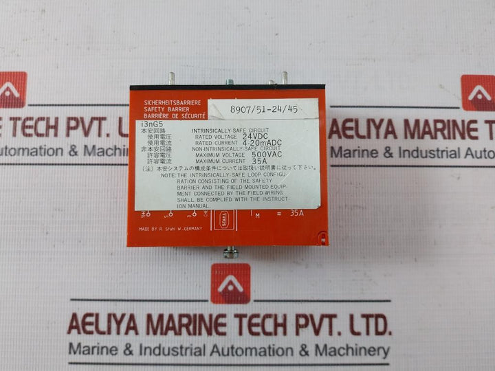 Stahl I3Ng5 Safety Barrier 24 Vdc 4–20 Ma Dc 8907/51-24/45 500 Vac 35A