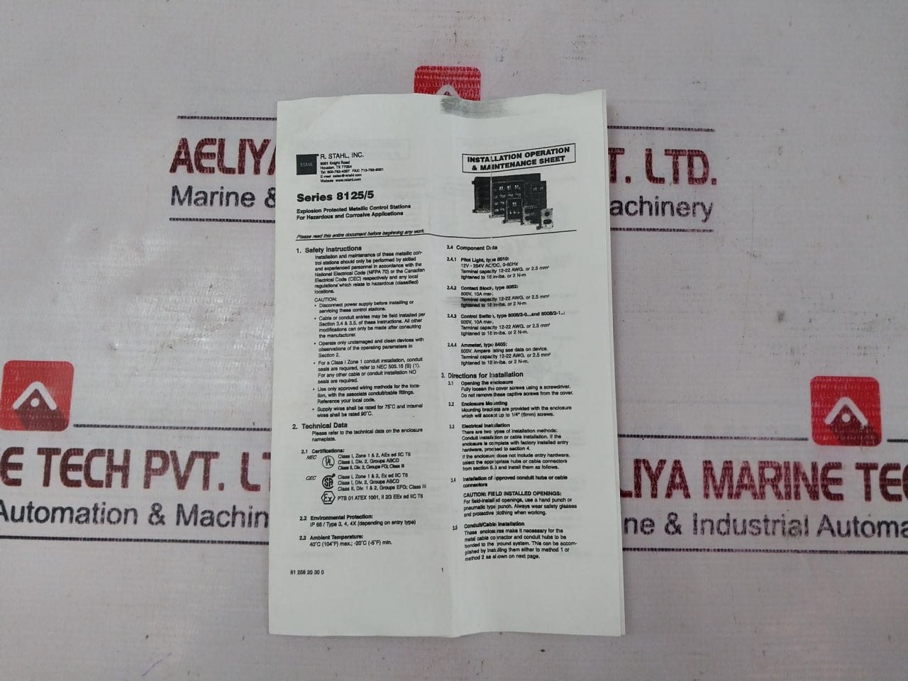 Stahl 8125/5000-2 Explosion Protected Metallic Control Stations 500V