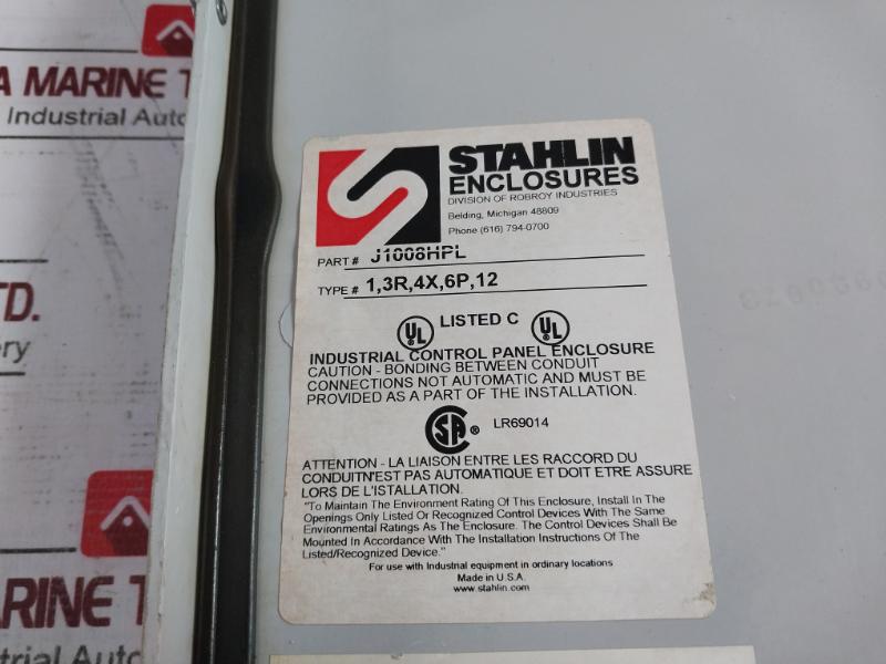 Stahlin J1008Hpl Fiberglass Enclosure 200-240Vac 3.5A +12V-18A 50/60Hz