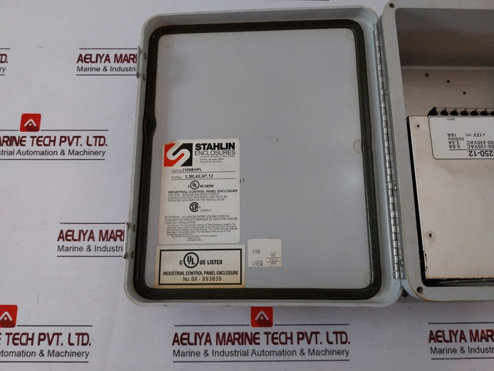 Stahlin J1008Hpl Fiberglass Enclosure Bx-893839 100-120Vac 6.0A 200-240Vac 3.5A