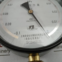 Standard Pressure Gauge Part No Yb-150 Shanghai Automation Range-0.1 To 0 Mpa