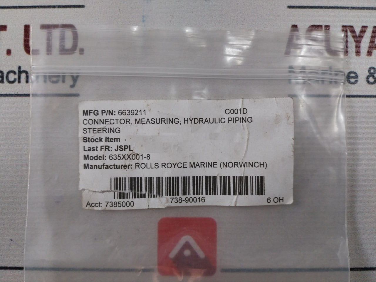 Stauff Test 20 6639211 Test Coupling 635Xx001-8 Connector