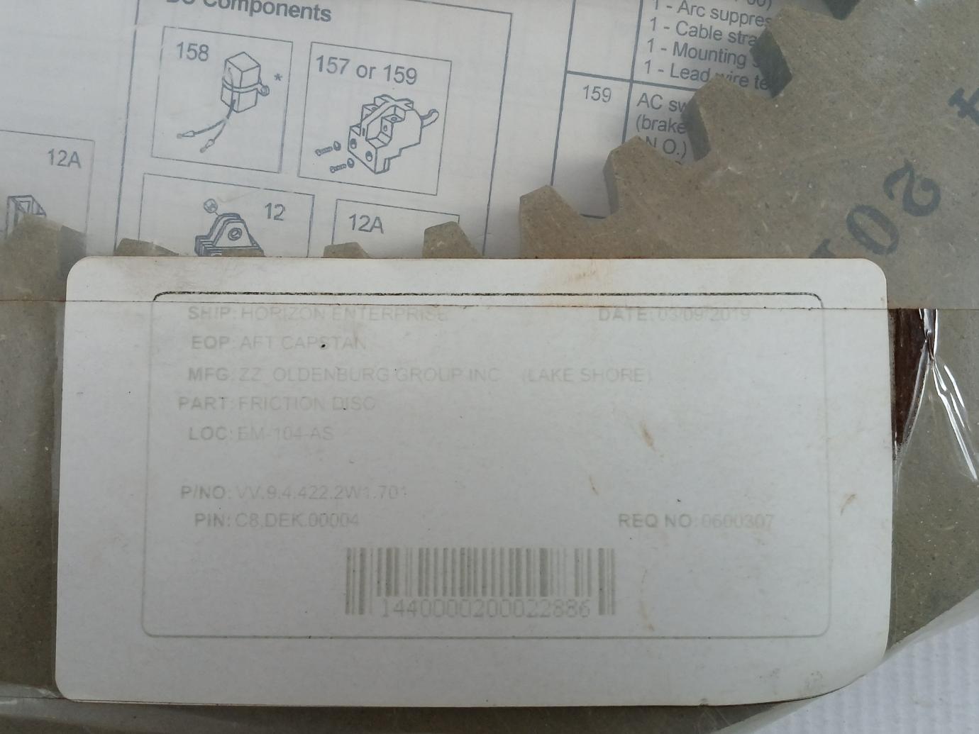 Stearns 8004 201 00 Brake Friction Disc 566846400 108602102Xxx