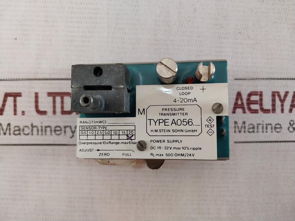 Stein Sohn A056 Pressure Transmitter A056.1.20 4-20Ma Dc 18-32V