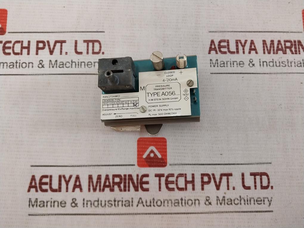 Stein Sohn A056 Pressure Transmitter A056.1.20 4-20Ma Dc 18-32V
