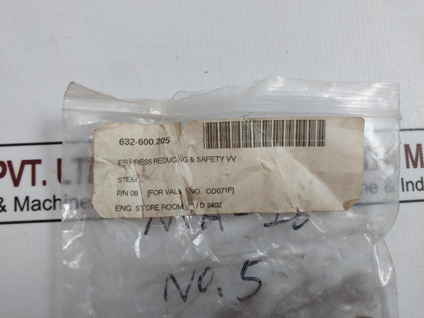 Stem For Pressure Reducing & Safety Valve Od071F 632-600.205