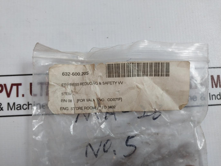 Stem For Pressure Reducing & Safety Valve Od071F 632-600.205