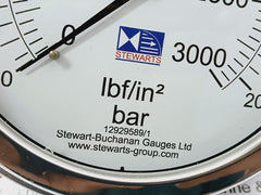 Stewart-buchanan Gauges 0-3000 Lbf/In2 Pressure Gauge Vibragauge 0-200 Bar