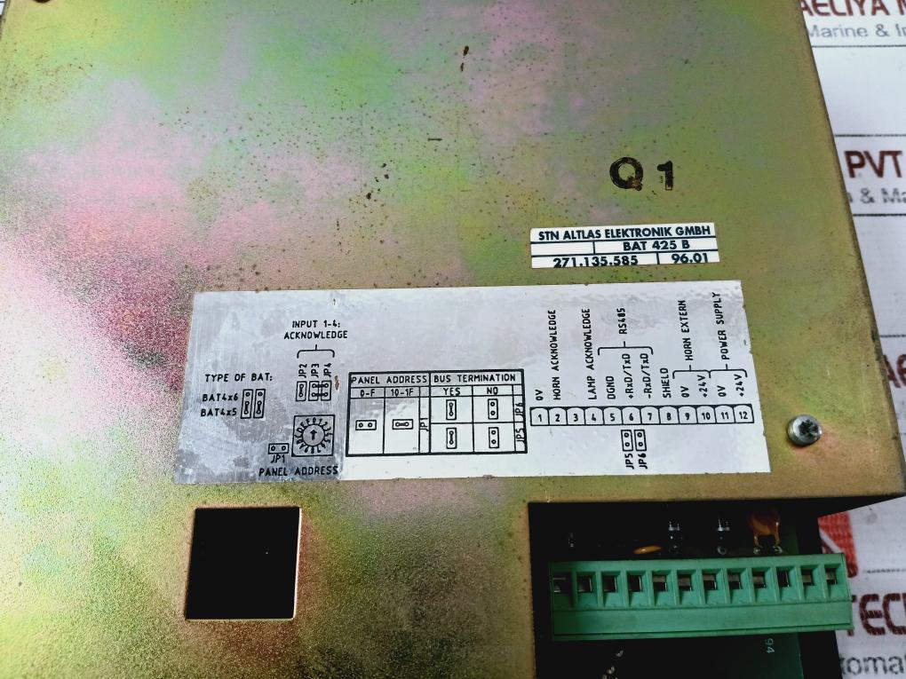 Stn Atlas Elektronik Bat 425 B Alarm Operating Control Module Pannel 24V