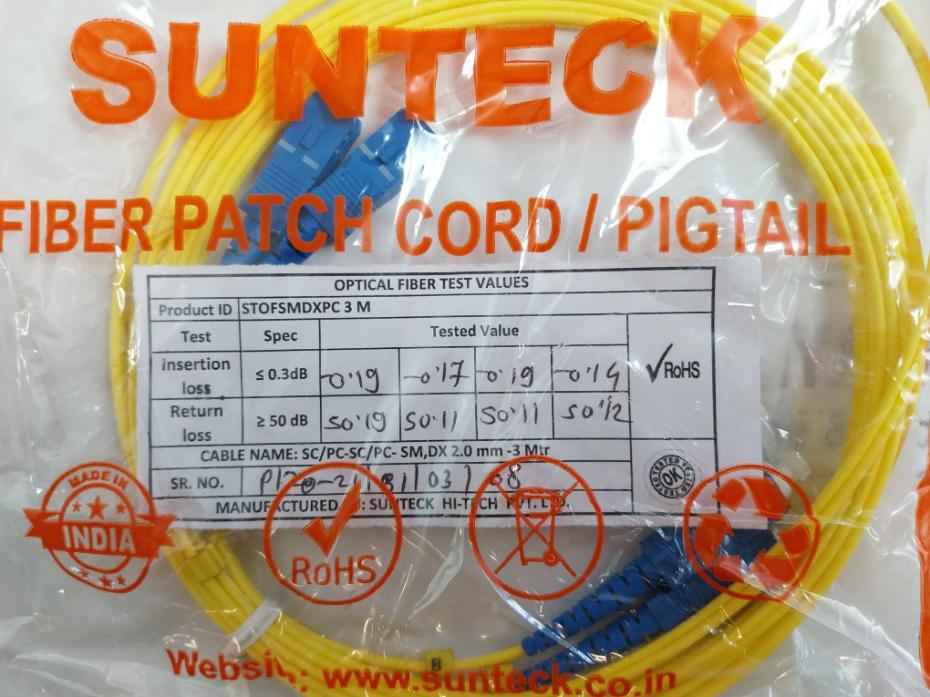Stofsmdxpc 3M Sunteck Sc Pc Sc Pc Single Mode Fiber Patch Cord Set Duplex 9/125