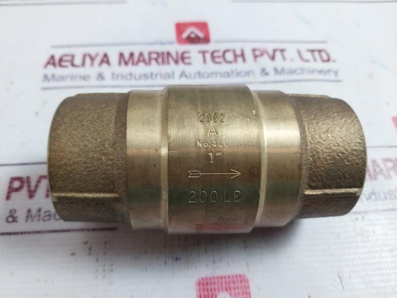 Strataflo 400 1" Fpt Check Valve W/ Spring Loaded Brass Body-s. Steel Seat, Cone