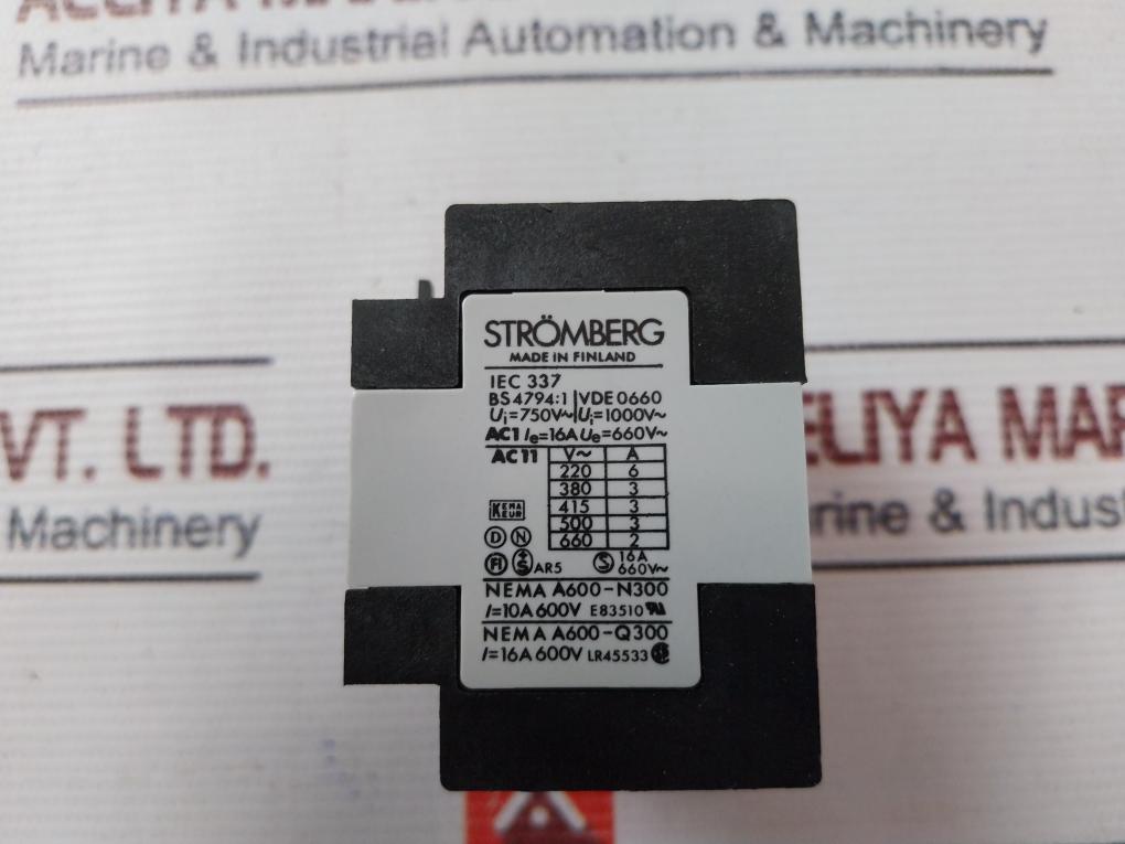 Stromberg Auxiliary Contact Block 10A 600V