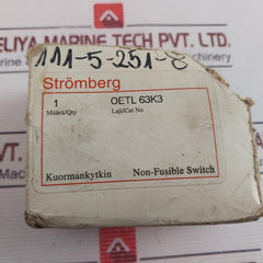 Stromberg Oetl 63K3 Non-fusible Switch 50/60Hz