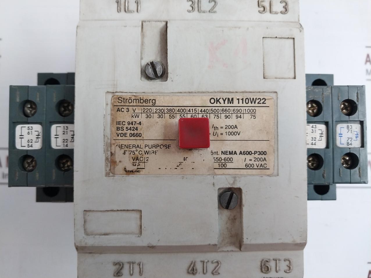 Stromberg Okym 110W22 General Purpose Contactor 220V 50Hz