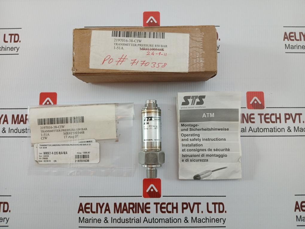 Sts Pressure Transmitter 4-20Ma 0–850 Bar Vart020-4
