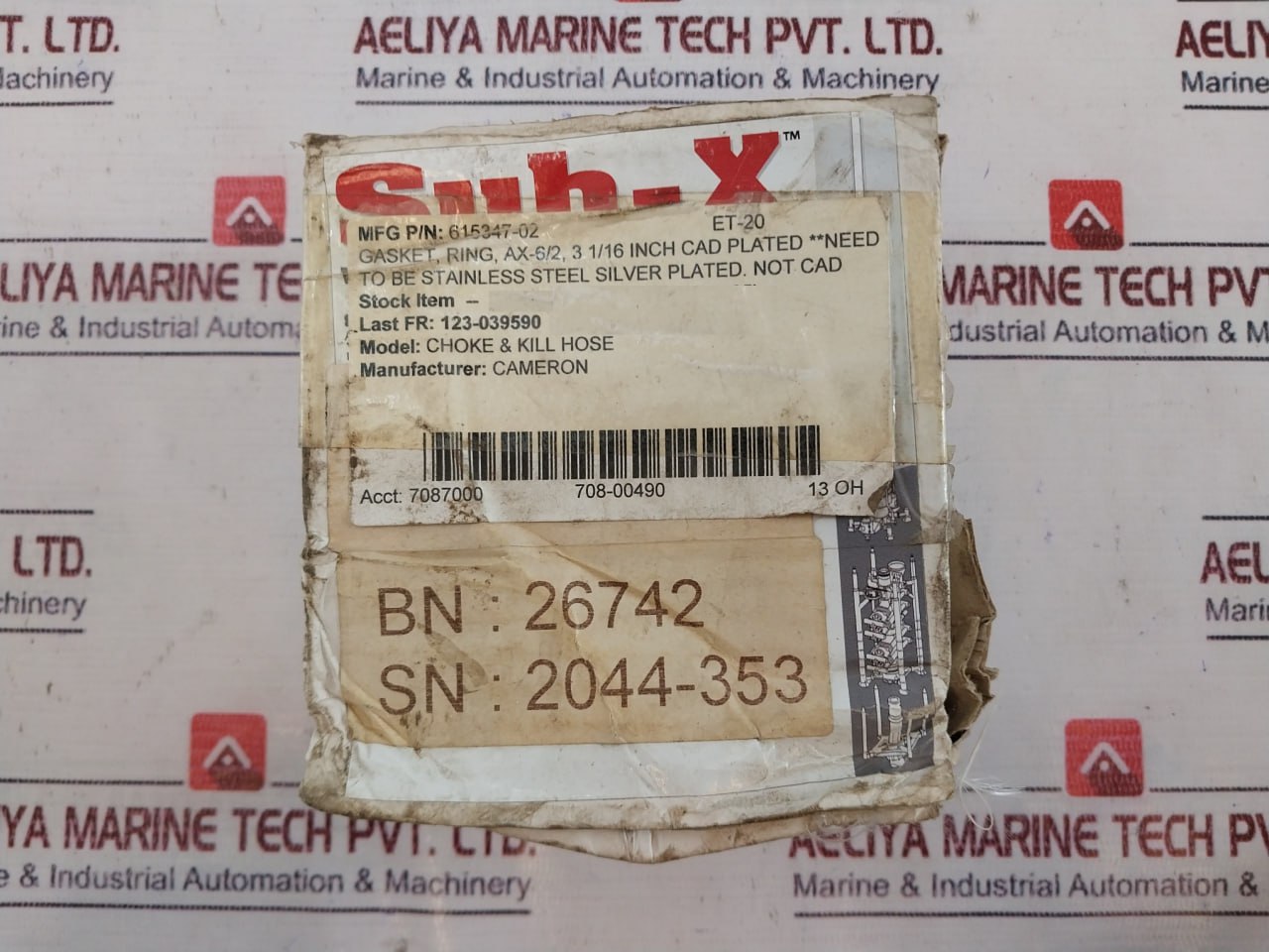 Sub-x SUBX3A3 Gasket Ring 615347-02