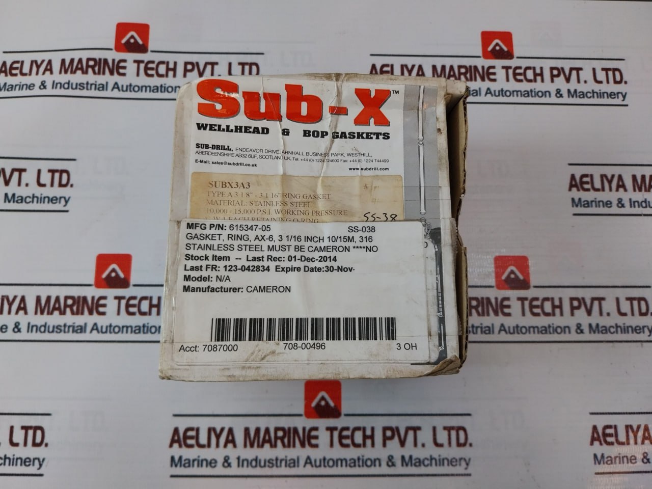 SUB-X SUBX3A3 A 3 1/8 - 3 1/16 Wellhead & Bop Gaskets Ring