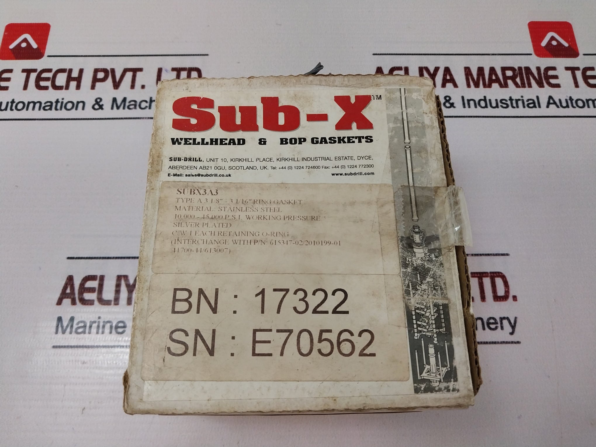 Sub-x Subx3A3 Gasket Ring A 3 1/8” - 3 1/16”