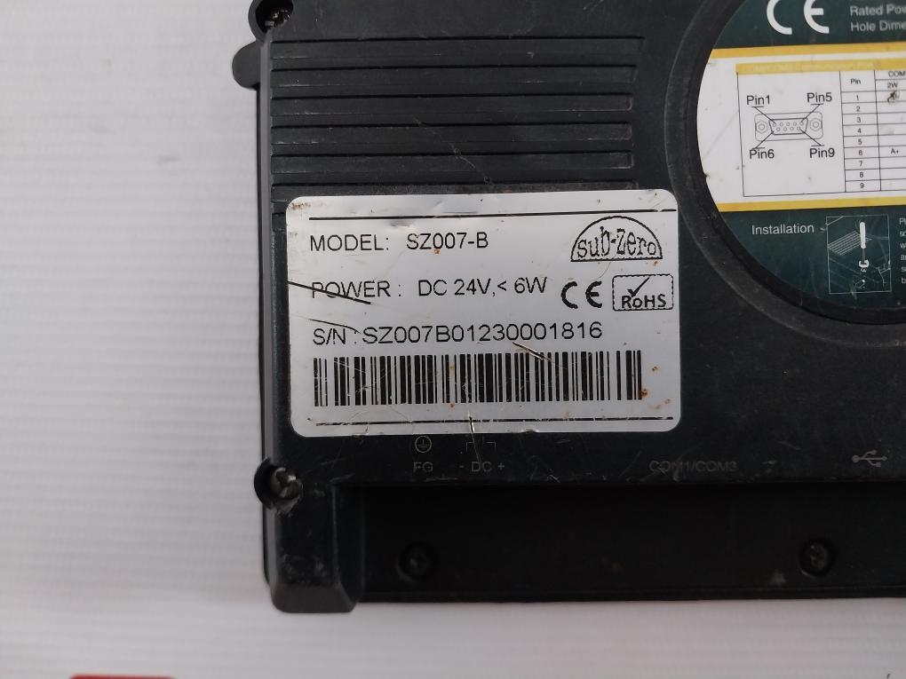 Sub-zero Sz007-b Programmable Hmi Display Dc24V 6W