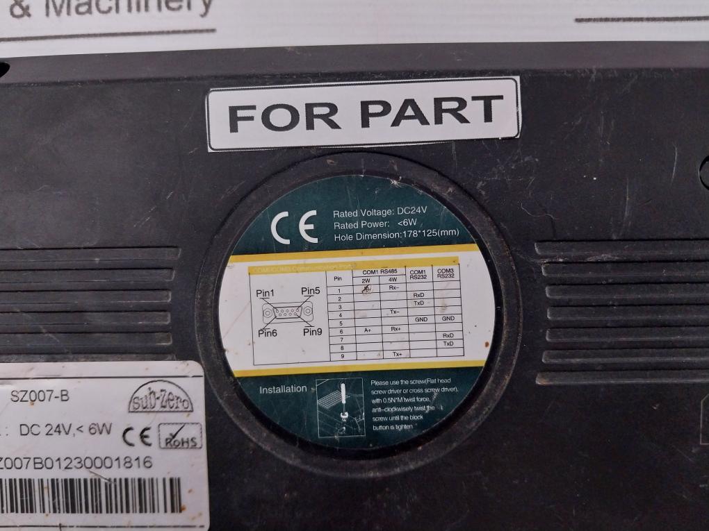 Sub-zero Sz007-b Programmable Hmi Display Dc24V 6W