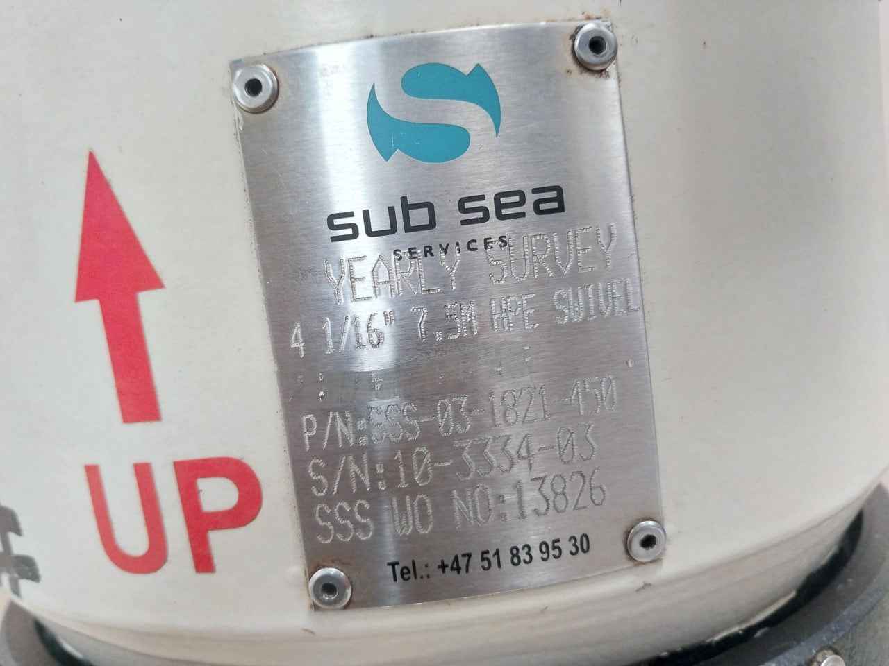 Sub Sea Sss-03-1821-450 Hpe Swivel 4-1/16" 7.5M 03-1821-1005, 03-1821-108-2