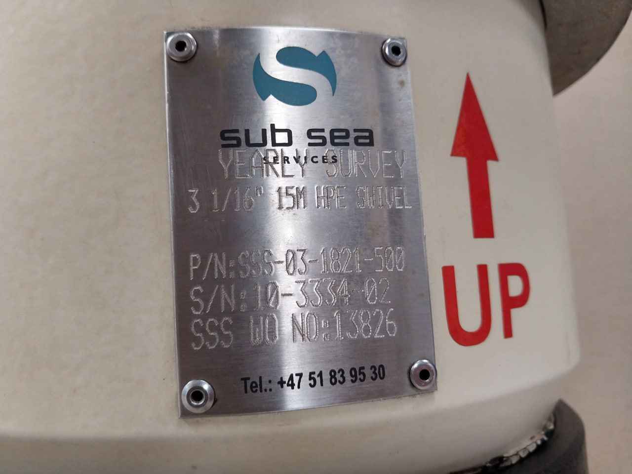 Sub Sea Sss-03-1821-500 Hpe Swivel 3 1/16